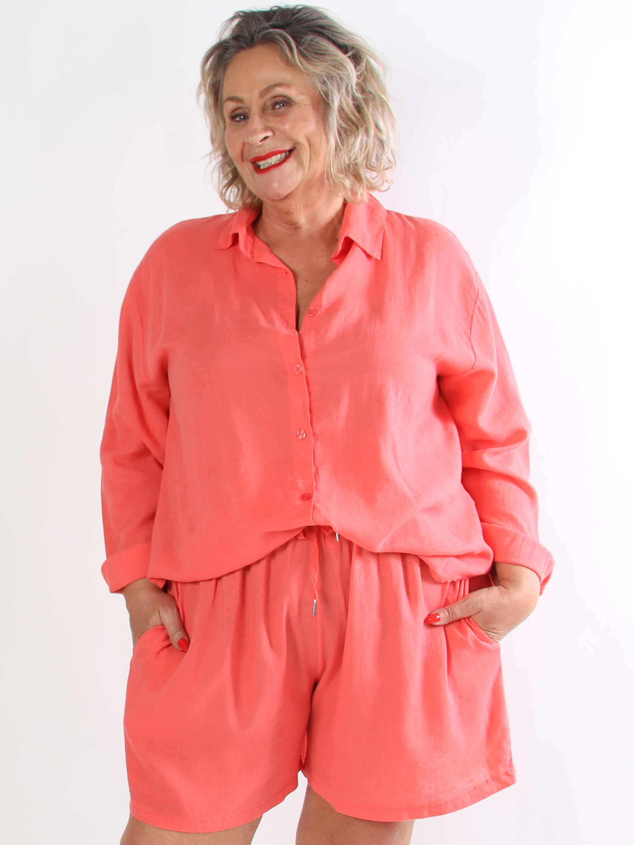 Clara Shorts - Lätta shorts i viskos och linne